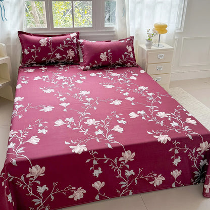 Floral Printed Flat Top Sheet | Single, Queen, King
