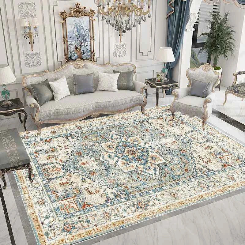 Ethnic Style Carpet for Living Room Home Decoration Bedroom Carpets Large Area Luxury Rug American Hairless Coffee Table Mat