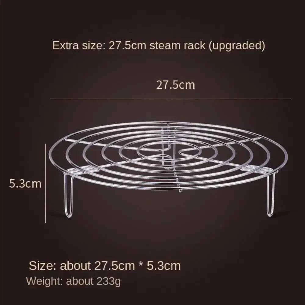15.5-27.5cm Stainless Steel Steamer Rack Heavy Duty Round Durable Pot Pan Pressure Cooker Trivet Kitchen Cookware Accessories