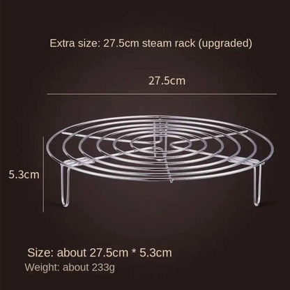 15.5-27.5cm Stainless Steel Steamer Rack Heavy Duty Round Durable Pot Pan Pressure Cooker Trivet Kitchen Cookware Accessories