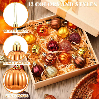 36 Pcs Fall Tree Ornaments Pumpkin Hanging Ornaments