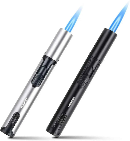 4PC/1PC Honest Metal Windproof Torch Gas Lighter,  Refillable Pen Jet Flame Igniter for Kitchen BBQ Candle Camping Men's Gadget