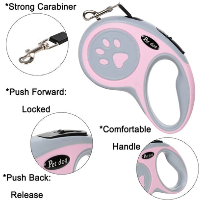 3M/5M Retractable Nylon Dog Leash for Outdoor Hiking