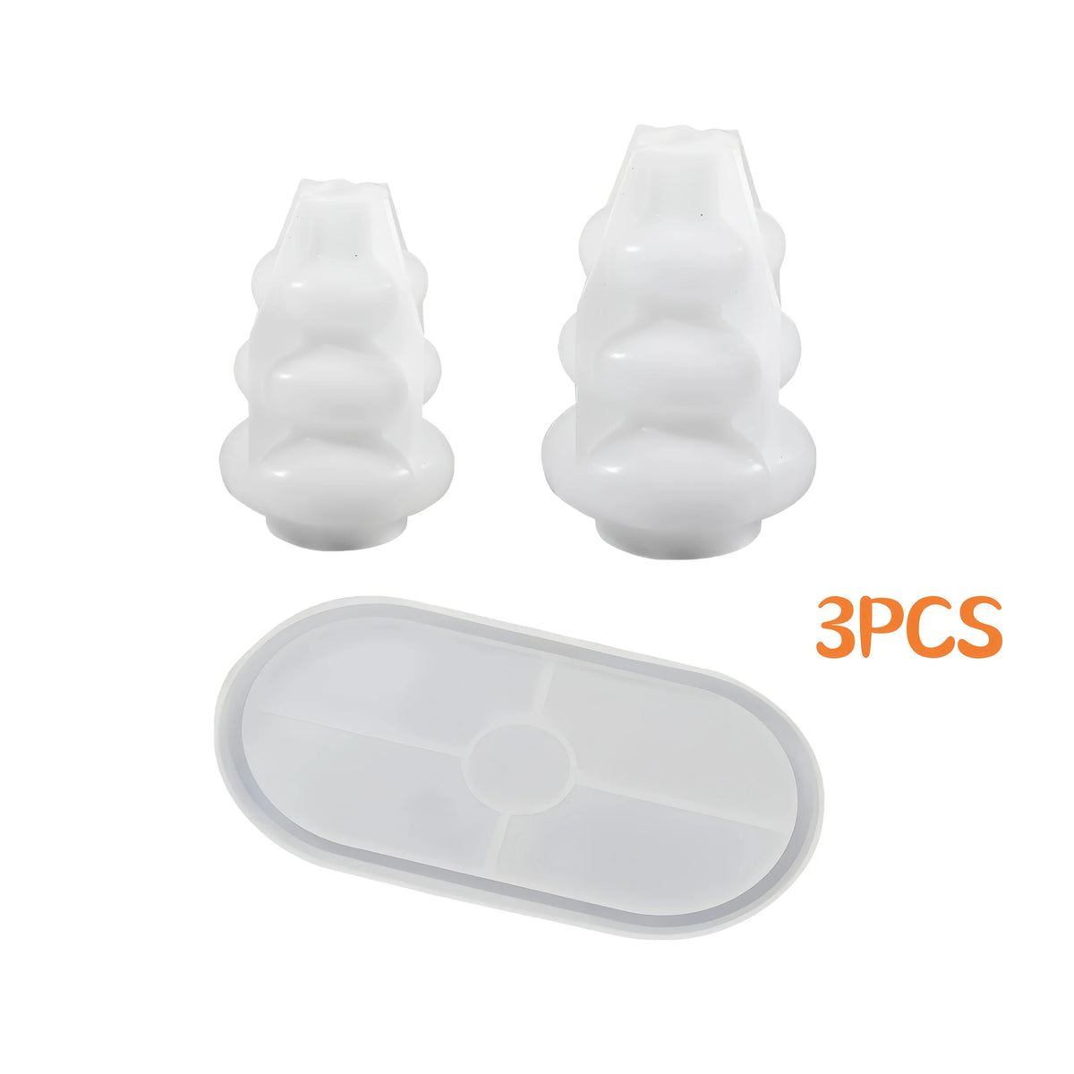 Moule en silicone pour plateau de vase 3 pièces, moule en plâtre pour vase, moule en silicone pour résine, convient au plâtre, microciment, résine, etc. Fait main