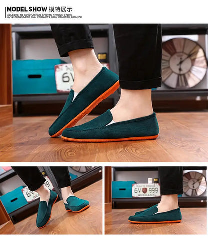 Men's Big Size Fabric Loafers | Soft Slip-On Driving Moccasins Summer Style