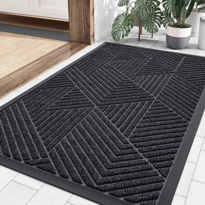 Kitinjoy Front Door Rubber Mats Indoor Outdoor Non-slip Absorbent Rugs Easy Clean Low Profile Entryway Doormats Home Decor Mats