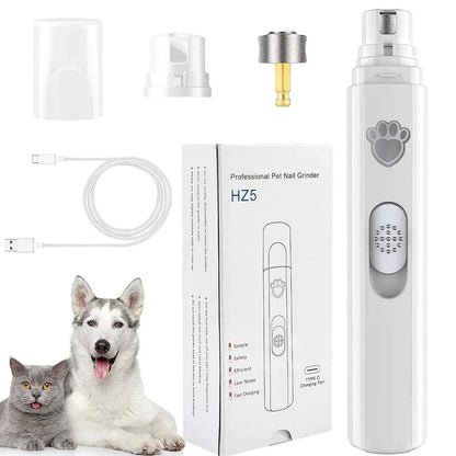 USB Rechargeable Electric Dog Nail Grinder with Polisher Wheel