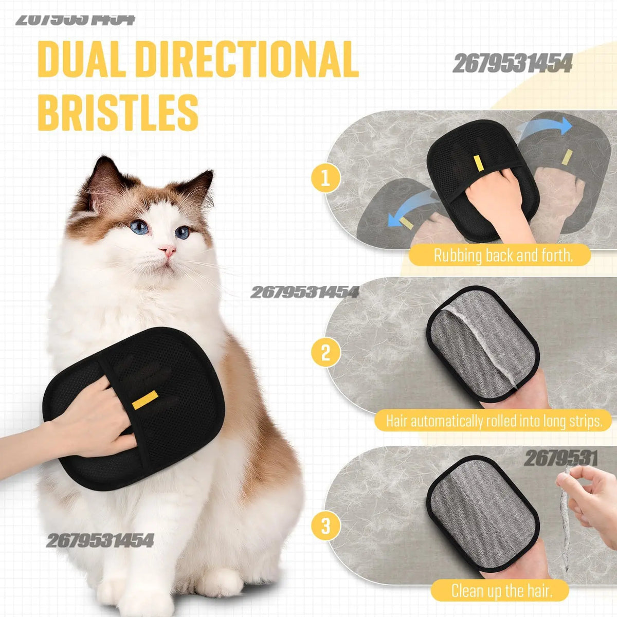 Static Pet Hair Removal Mitts for Furniture