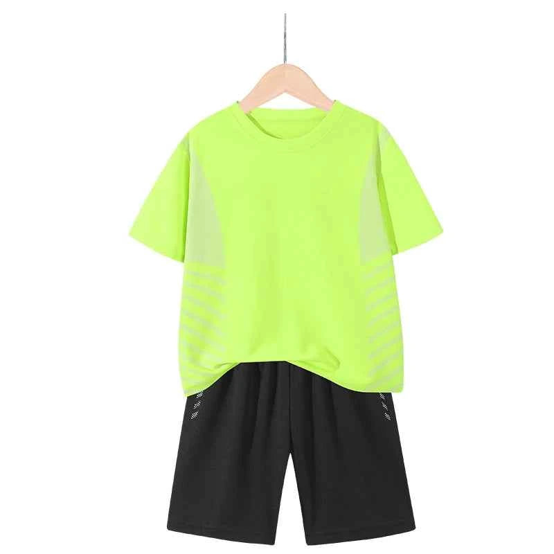 Dubbped Kids Running Clothes Sets Boys Football Jersey Short Sleeve Children Sports Training Uniforms Soccer Jerseys 2-piece Set