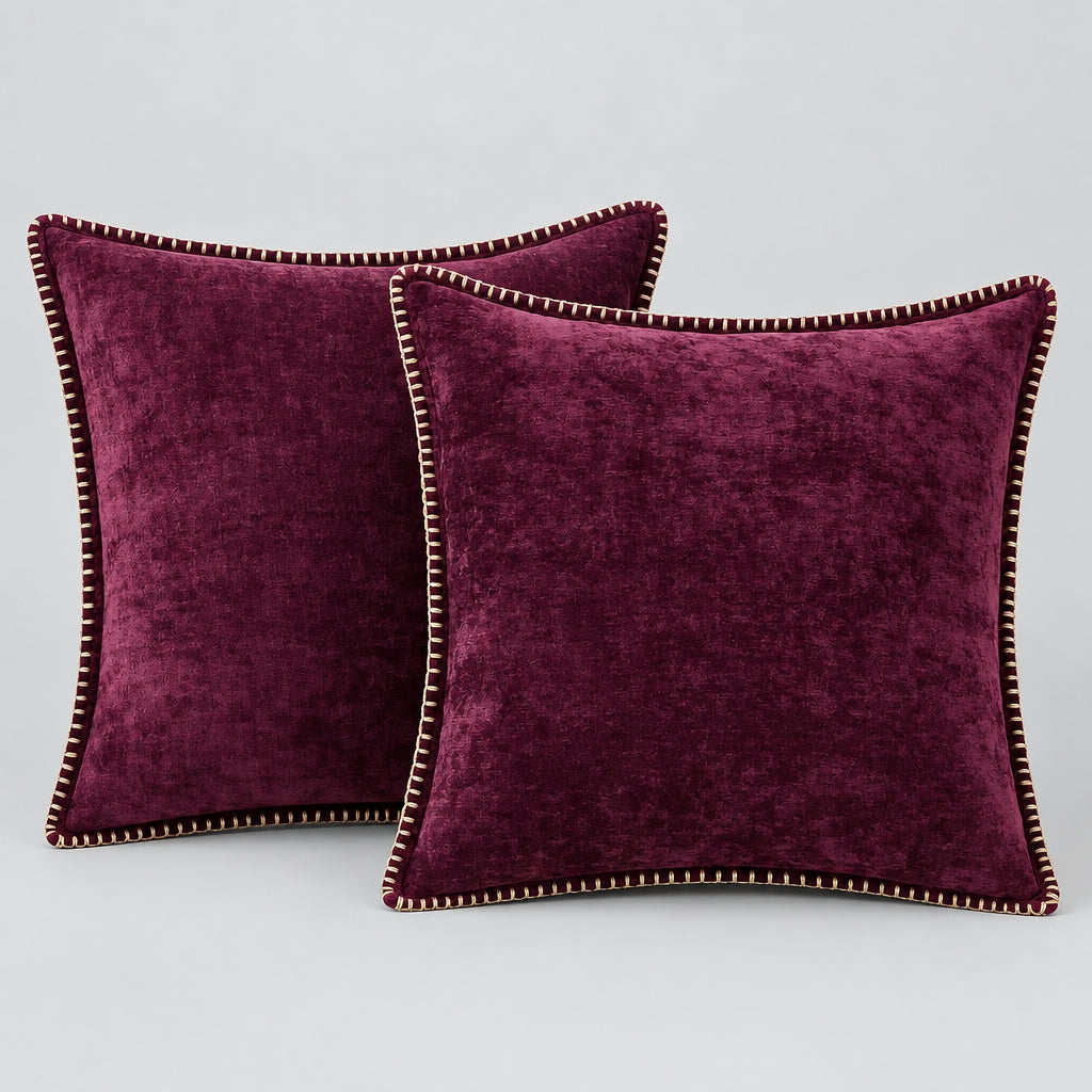 Chenille Throw Pillow Cover, 5 Colors & 3 Sizes