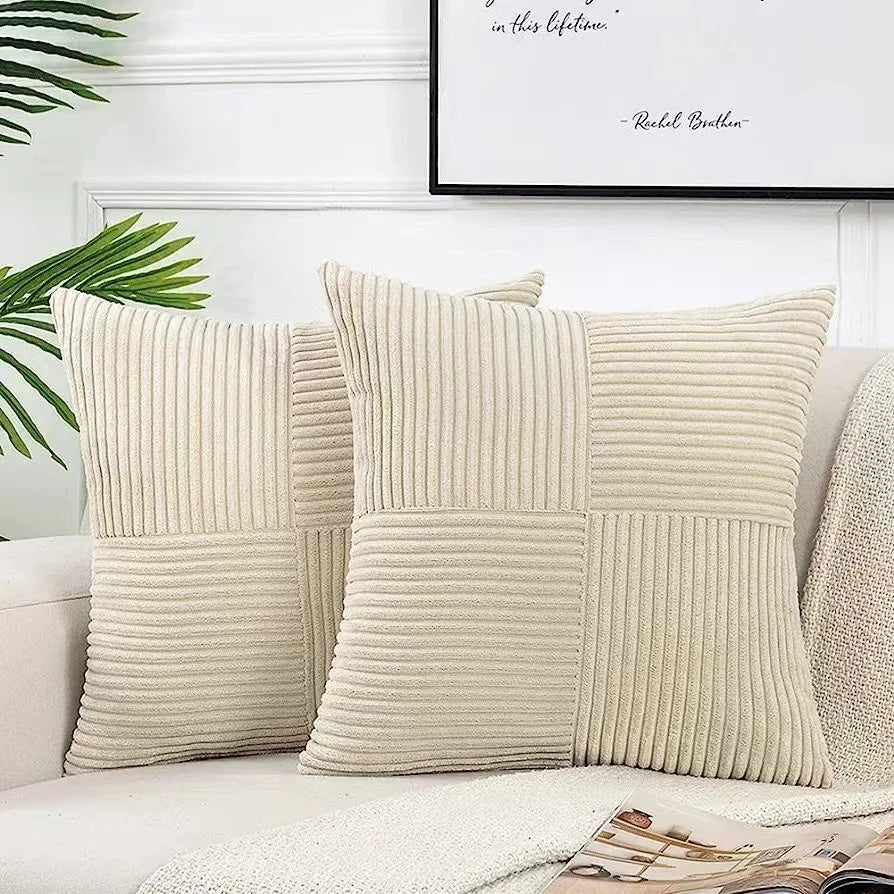Neutral Corduroy Decorative Cushion Cover