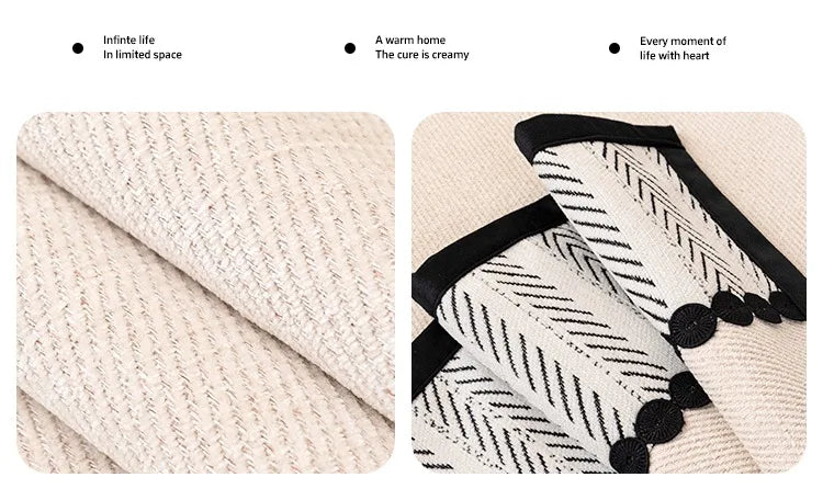 Chenille Sofa Cover, Non-Slip, Contrast Hem