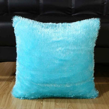 Soft Faux Fur Pillows Case Plush Cushion Cover Pink Blue Purple Warm Living Room Bedroom Sofa Decorative Pillows Cover 40*40cm