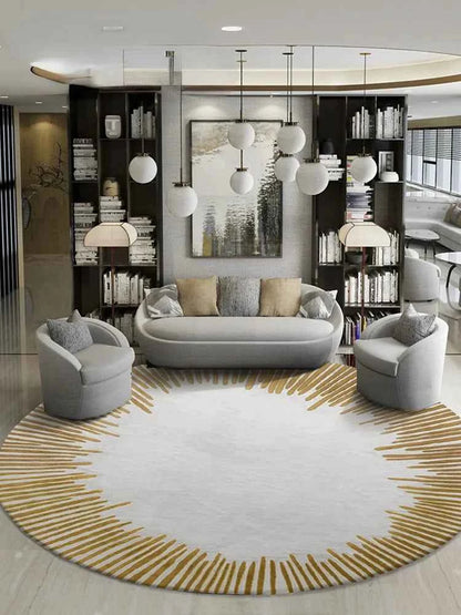 Fluffy Soft Living Room Decoration Carpet Light Luxury Rugs for Bedroom Large Area Round Lounge Rug Home Study Thicken Plush Mat