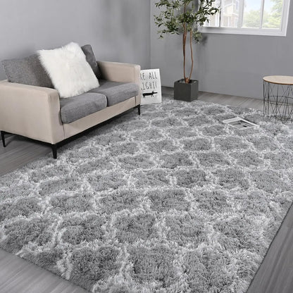 VIKAMA Geometric Plush Area Rug – Ultra Soft Large Carpet for Living Room, Coffee Table & Kids Bedroom