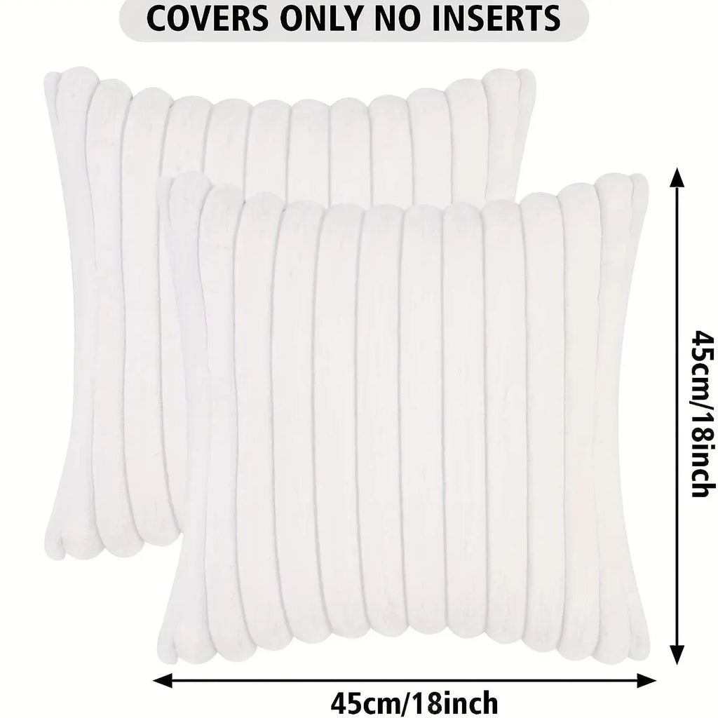Striped Corduroy Pillow Case, Gray, Multi-Room Use