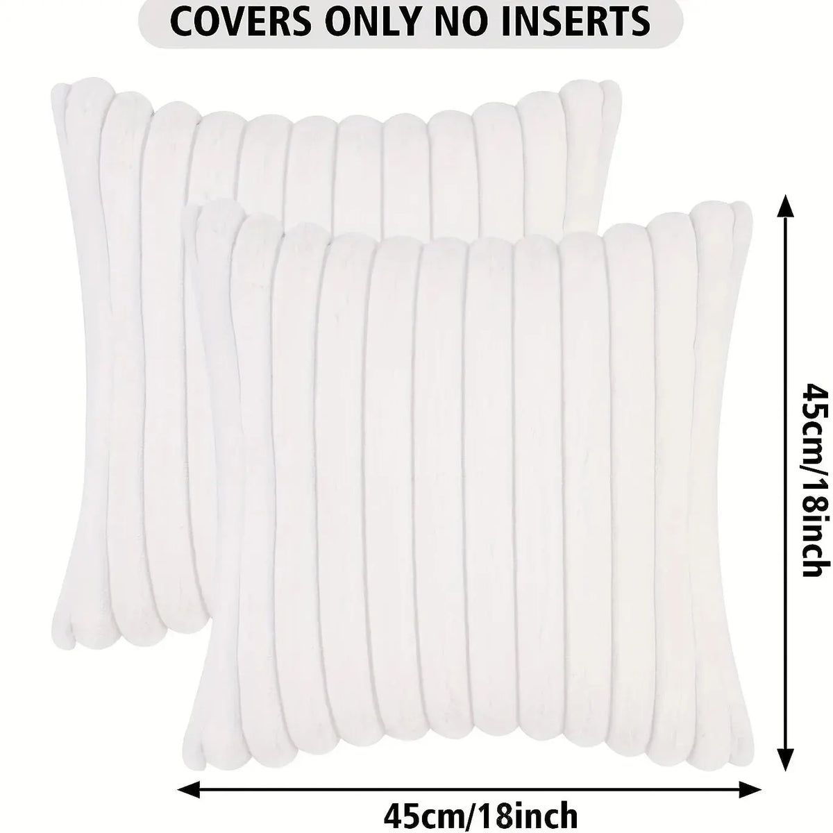 Striped Corduroy Pillow Case, Gray, Multi-Room Use
