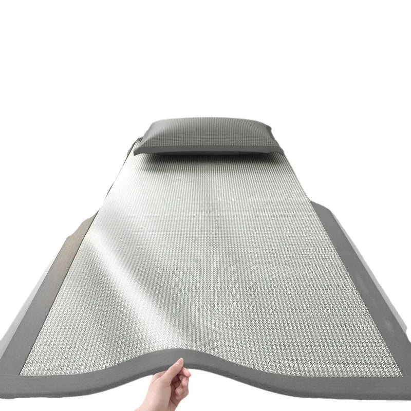 Jacquard Ice Silk Cooling Sleeping Mat – Summer Bed Pad for Dormitory, Student & Bedroom Use