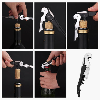Professional Waiter's Corkscrew Wine Opener – Double Hinge with Foil Cutter