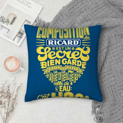 Ricard Beer Pillow Case Square Double-Sided Printing Short Plush Sofa Cushion Cover Bedroom Bedside Pillow