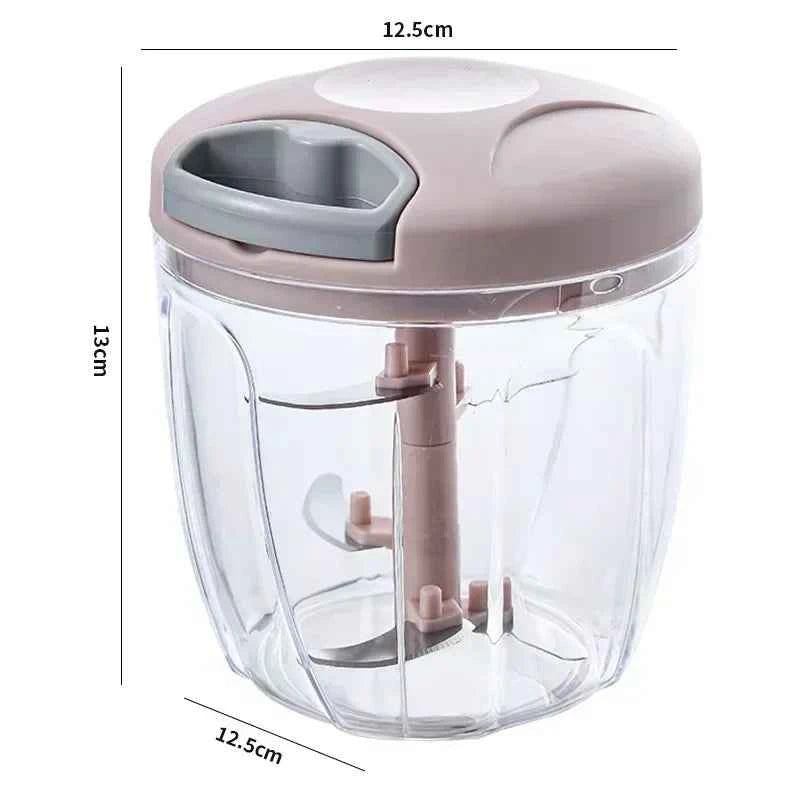 500/900ML Rope Grinder Vegetable Cutter Kitchen Garlic Puller Minced Garlic Chili Fruit Puree Garlic Mixer Rotary Food Processor