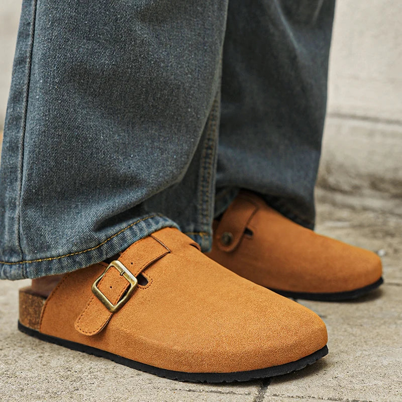 Fashion Men Mules Shoe with Arch Support Birkens Mens Shoes Men's Suede Sandals Retro Cork Clogs Unisex Classic Beach Тапочки