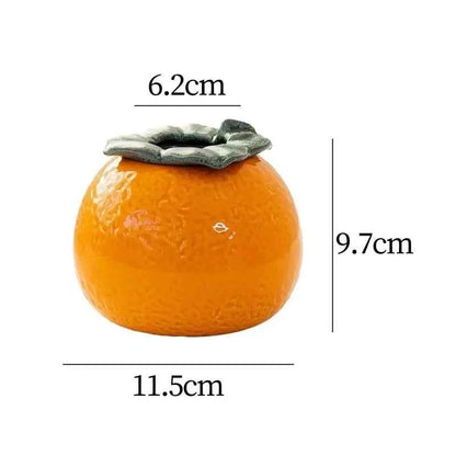Orange Vase Orange Ceramic Desktop Mini Tea Can Cute Ceramic Indoor Flower Pot