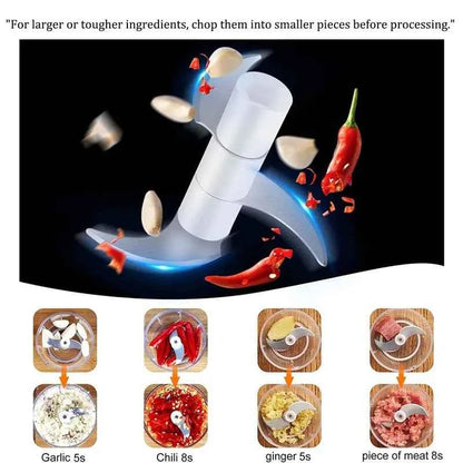 Electric Food Chopper Garlic Crusher Meat Grinder Mini Garlic Press Vegetable Chopper Masher Machine USB Kitchen Gadgets 100ml