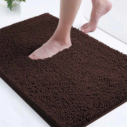 Olanly Chenille Bathroom Rug Extra Soft Shaggy Bath Mat Non-Slip Bathroom Floor Mat Water Absorbent Plush Microfiber Rugs Shower