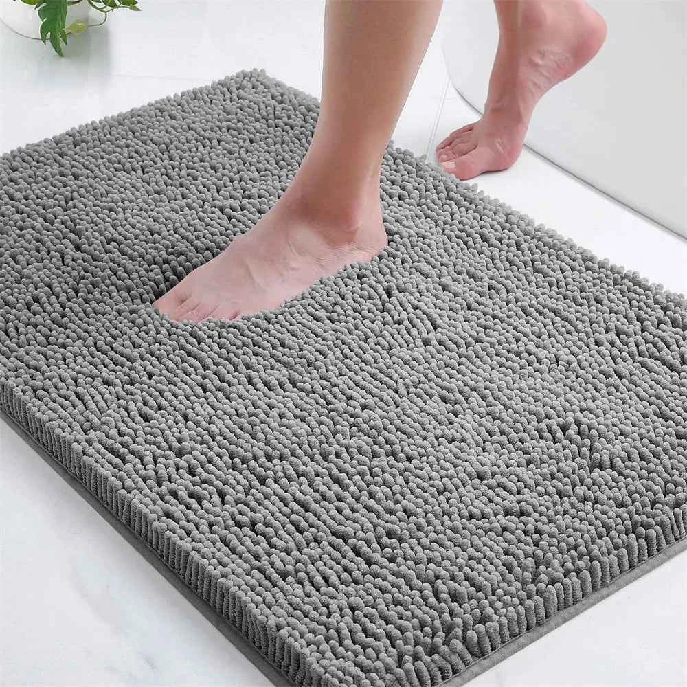 Olanly Super Absorbent Bathroom Rug Luxury Chenille Bath Mat Plush Non-slip Shower Mat Bathroom Carpet Welcome Deal Floor Mats