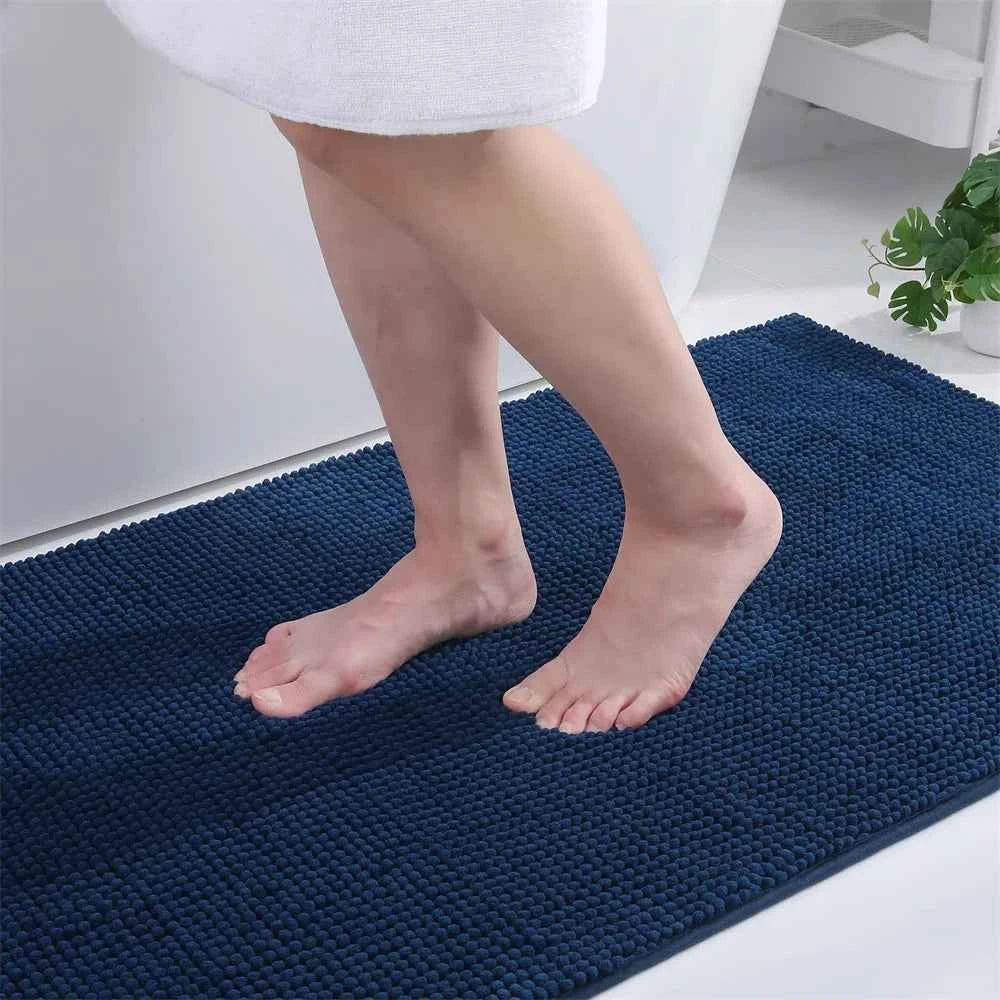 Olanly Super Absorbent Bathroom Rug Luxury Chenille Bath Mat Plush Non-slip Shower Mat Bathroom Carpet Welcome Deal Floor Mats