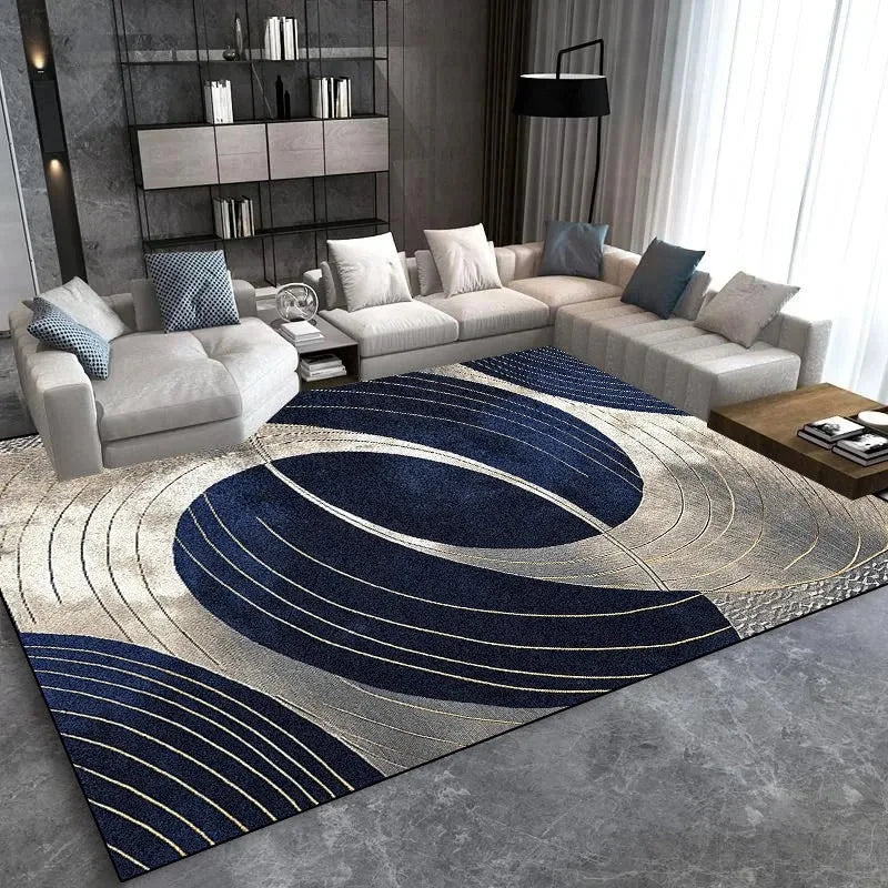 Modern Light Luxury Large Area Rug – Non-Slip Washable Living Room & Bedroom Carpet