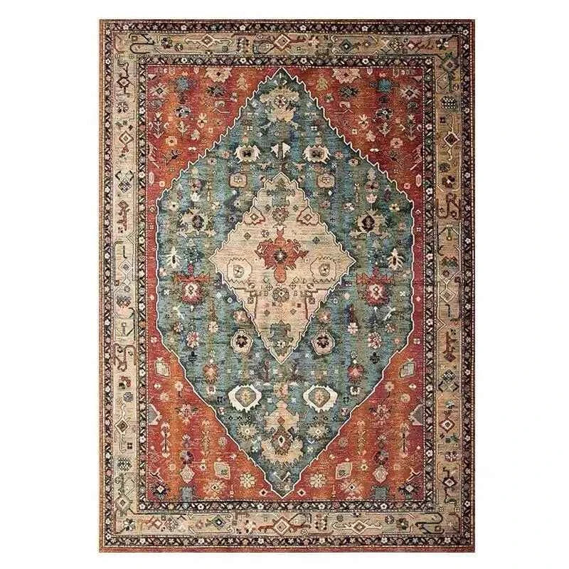 VIKAMA Washable Foldable Imitation Cashmere Carpet Entry Door Mat Persian Retro Style Living Room Bedroom Bed Soft Mat