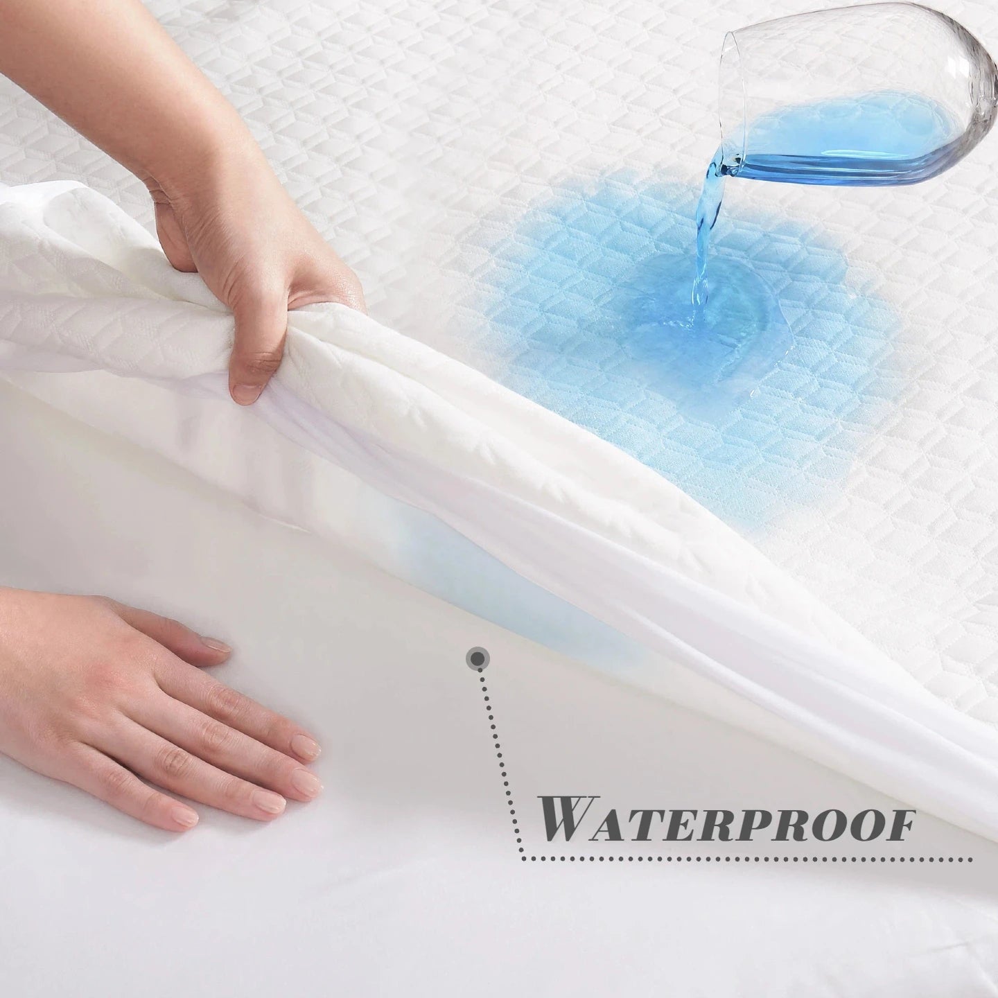 Waterproof Fitted Sheet, 15-Inch Deep Pocket, Elastic