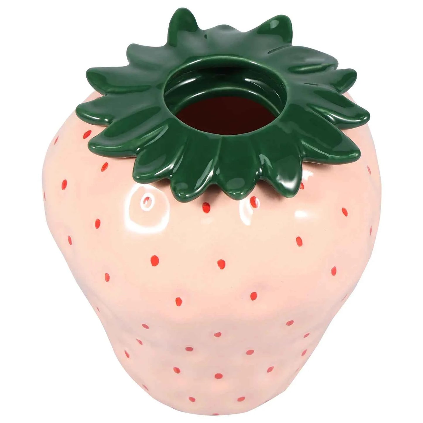 Strawberry Vase Ceramic Flower Vase Decorative Ceramic Vase Cute Strawberry Shape Vase Unique Vase for Flowers Realistic Vase