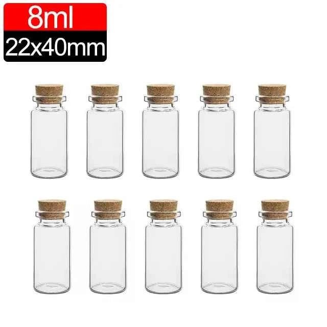 50/10PCS MIni Glass Bottles with Cork Stoppers DIY Decoration Mini Glass Vials Cork Message Glass Vial Wishing Bottles Wholesale