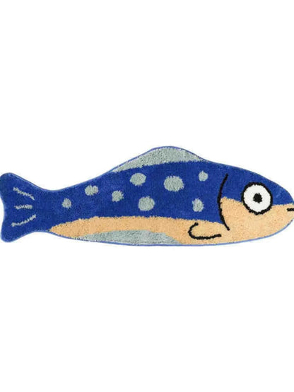VIKAMA Cartoon Salmon Bedroom Bedside Rug Decorative Floor Mat Creative Soft Plush Carpet Bathroom Bathroom Home Decoration