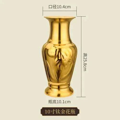 Stainless steel golden vase ceramic vase Buddhist hall and Buddhist utensils Offering Buddha Vase living room home decoration