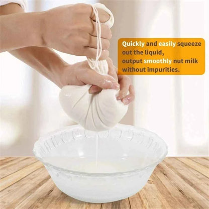 Reusable Cotton Gauze Kitchen Items Tofu Cheese Filter Cloth Butter Milk Coffee Filter Gadgets Dining Bar Home Drawstring Bags