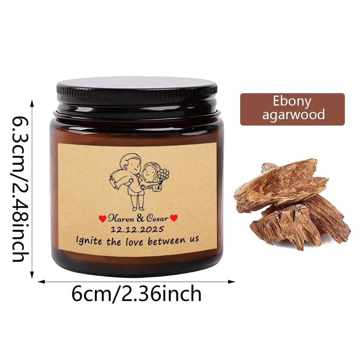 2.4-ounce custom souvenir personalized scented candles, an excellent gift for birthday parties and weddings.