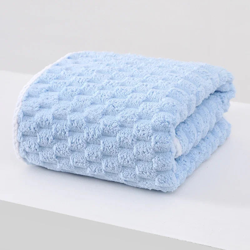 Coral Velvet Bath Towel, Thick Quick-Dry Microfiber