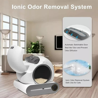 Self-Cleaning Cat Litter Box 65L — App Control, UV Sterilization & Auto Deodorization