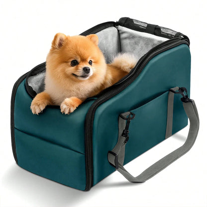 Portable Pet Car Seat with Safety Leash, Up to 12 lbs