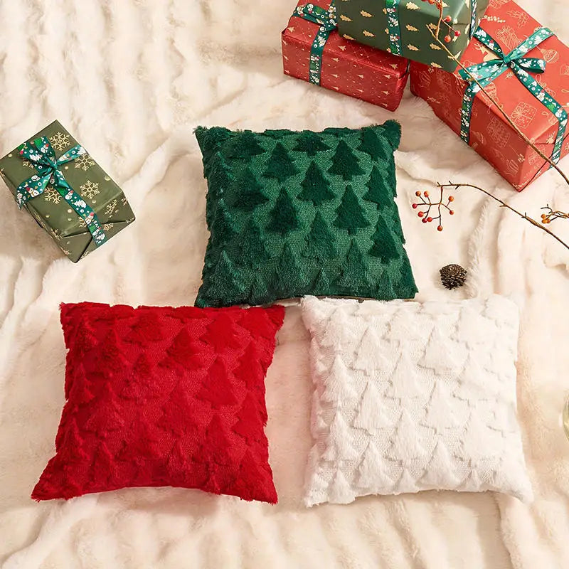 Christmas Decorative Pillow Cover, White, Holiday Decor