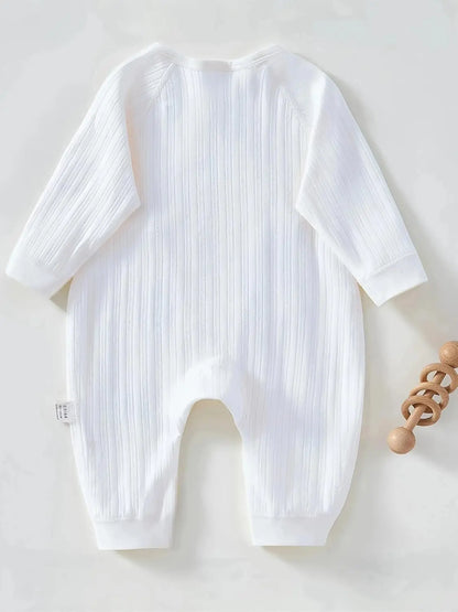 Somenie Infant Knitting Jumpsuit 100% Cotton Long Sleeve Romper One Piece Outfit for Boys & Girls Newborn Baby 4 Seasons Wear