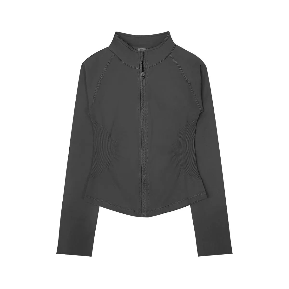 Women’s Zip-Up Sports Jacket — Seamless Long Sleeve Gym Activewear