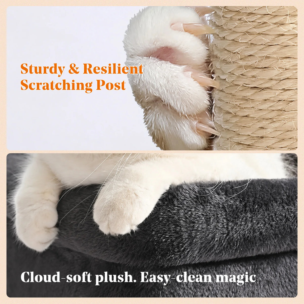 30-Inch Cat Tree with Condos & Sisal Scratching Post