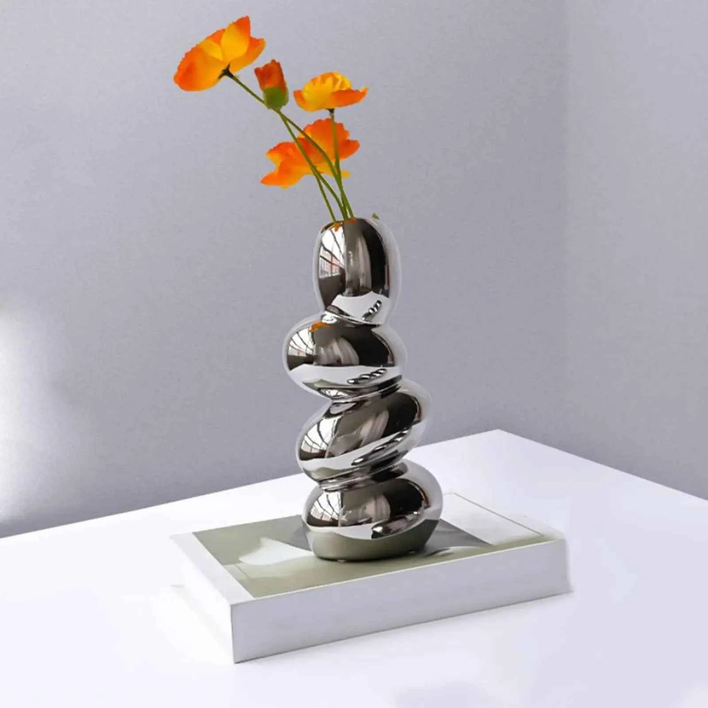 Ceramic Vase Flowerpot Floral Arrangement Decoration Modern Centerpiece Planter for Tabletop Entryway Wedding Bedroom Farmhouse