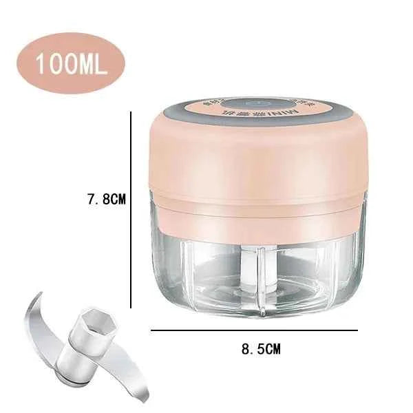 Electric Food Chopper Garlic Crusher Meat Grinder Mini Garlic Press Vegetable Chopper Masher Machine USB Kitchen Gadgets 100ml