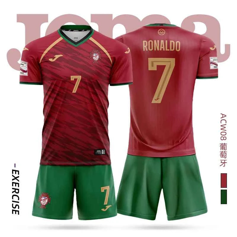 joma Homer soccer jersey short-sleeved shirt + shorts set 3DT T-shirt children's training uniform team match soccer jersey